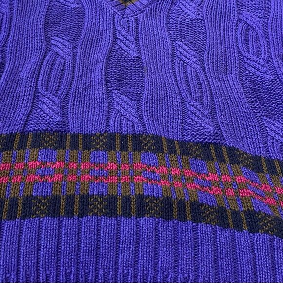 Vintage Colours By Alexander Julian Abstract Chunky Knit Sweater Men's Size XL - Picture 5 of 13